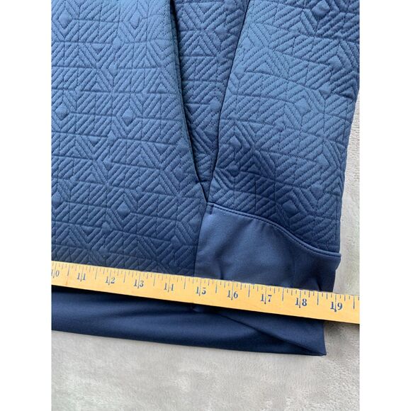 ATHLETA SMALL WOMEN'S QUILTED JACQUARD COWL ATHLETIC ELEVATION PULL OVER BLUE - Picture 15 of 15
